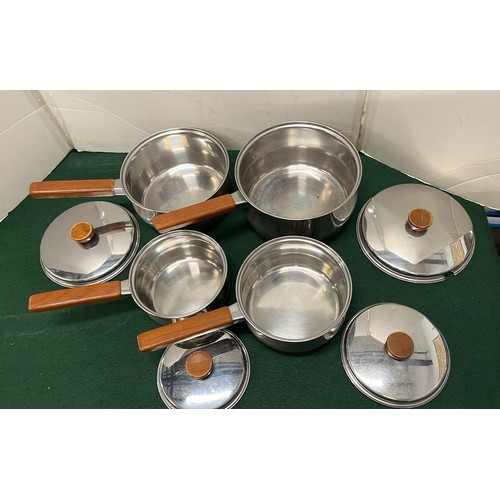 13 - 4 X RETRO COOK WARE SAUCEPANS...