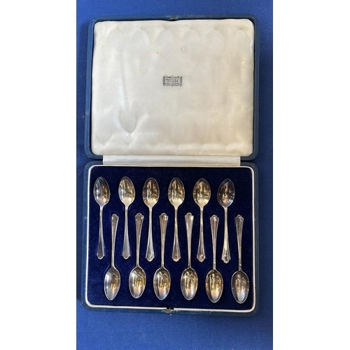 2 - HARRODS LONDON 1938 SILVER HALLMARK 12 X TEA SPOON SET...