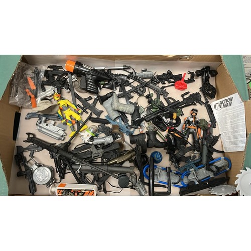 74 - LARGE QTY OF ACTION MAN AND OTHER MAKE ACTION FIGURES WEAPON ACCESSORIES