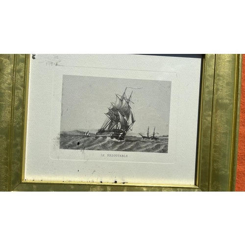 619 - 2 X FRAMED ART WORK OF SHIPS...