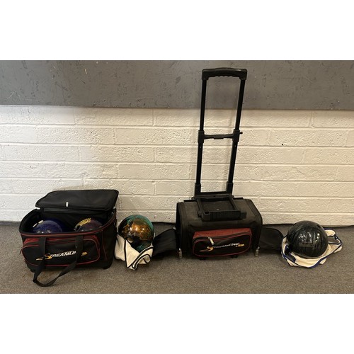 317 - STREAMLINE TEN PIN BOWLING SET WITH 4 X BOWLS SEE ALL PICTURES