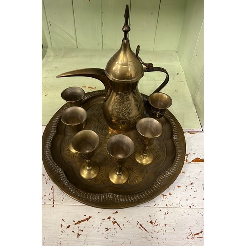 175 - TURKISH BRASS COFFEE SET