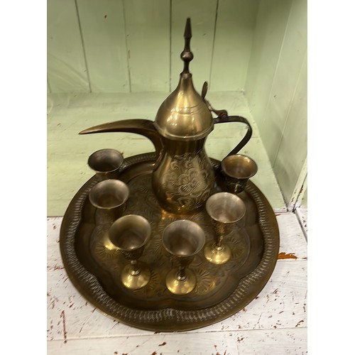 175 - TURKISH BRASS COFFEE SET