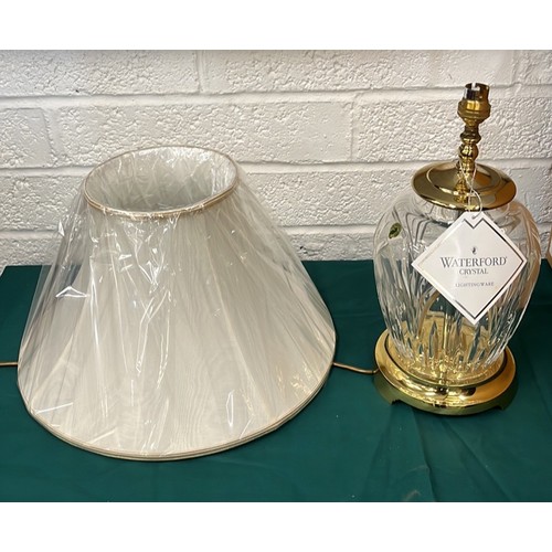 37 - LARGE WATERFORD CRYSTAL SIDE LAMP WITH SHADE