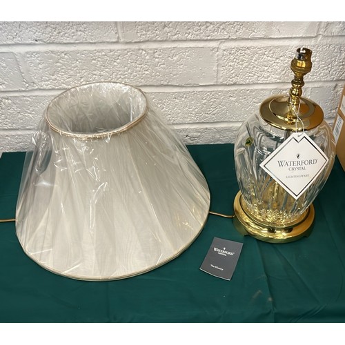37 - LARGE WATERFORD CRYSTAL SIDE LAMP WITH SHADE