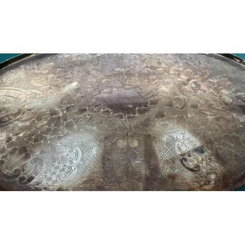 49 - HEAVY SILVER PLATE BUTLERS SERVING TRAY