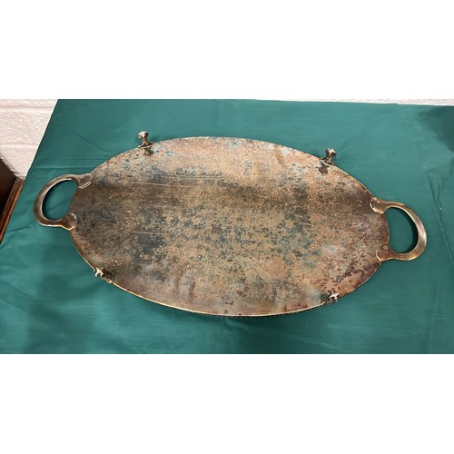 49 - HEAVY SILVER PLATE BUTLERS SERVING TRAY