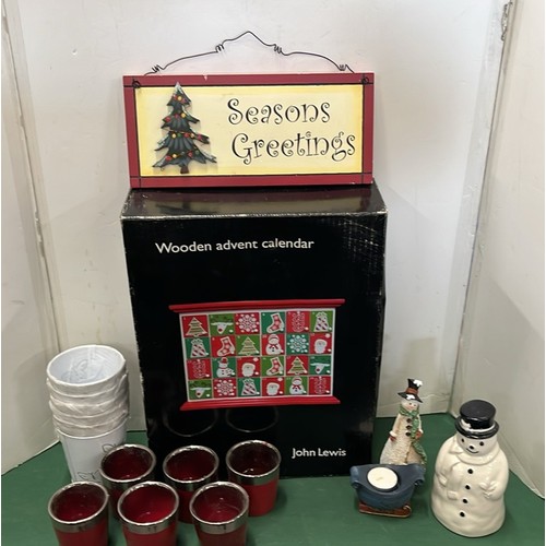 296 - MIXED CHRISTMAS ITEMS WITH JOHN LEWIS ADVENT CALENDAR