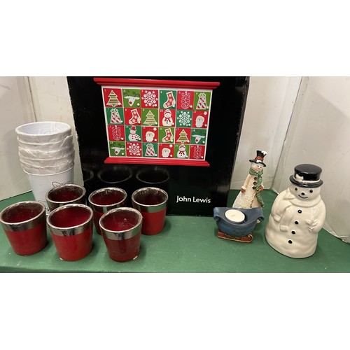 296 - MIXED CHRISTMAS ITEMS WITH JOHN LEWIS ADVENT CALENDAR