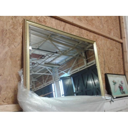 395 - Very large ornate gold Framed bevel glass wall mirror approx. 133 w x 103 h