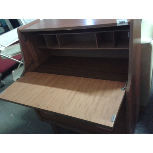 398 - Retro teak look, slimline, display wall unit, 122 x 98cm