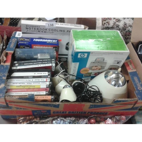 138 - Box of assorted computer related items and games