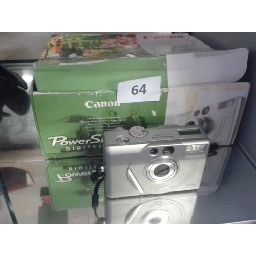 64 - Boxed Canon Powershot digital camera