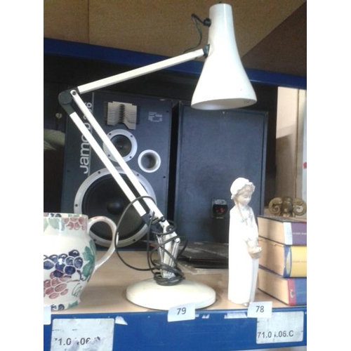 79 - White metal angle poise lamp