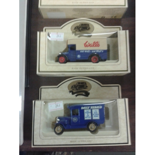 243 - 6 x boxed Lledo promotional vehicle die cast vans, 2 x Daily Herald, 2 x Walls, operation Christmas ... 