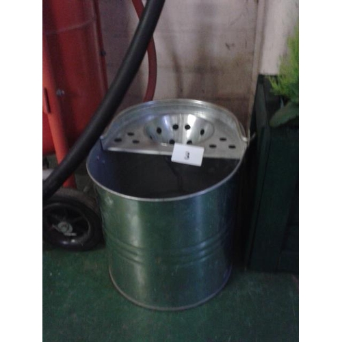 3 - Unused galvanised mop bucket