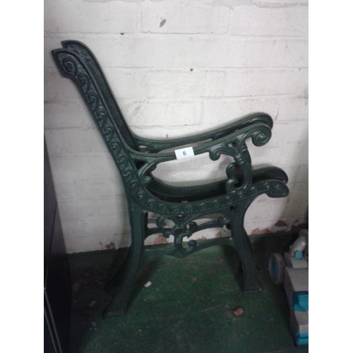 6 - Pair of refurbished cast iron bench ends