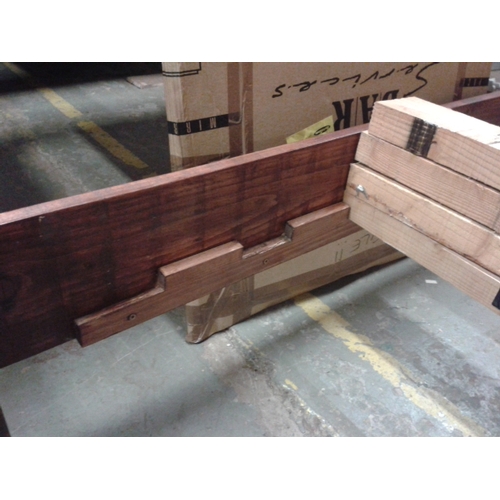 399 - Bespoke hardwood double bed base, with 4x2