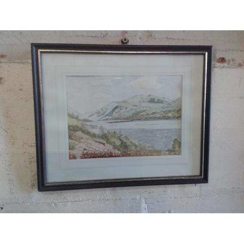 7 - 2 x approx. 27 x 22 cm framed and mounted watercolour North Wales scene amateur art paintings, signe... 