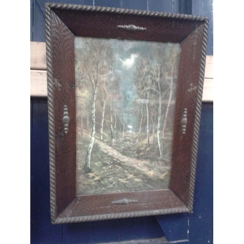 172 - Pair of old dark framed chocolate box pictures, approx. 58 x 43cm