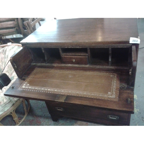 383 - Well-made 3 drawer campaign style desk cabinet approx. 75 x 46 x 91 cm tall