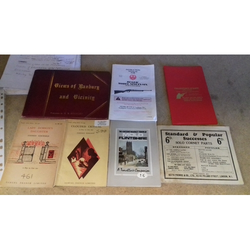 81 - Small parcel of nice ephemera inc' theatre play books, place guide etc