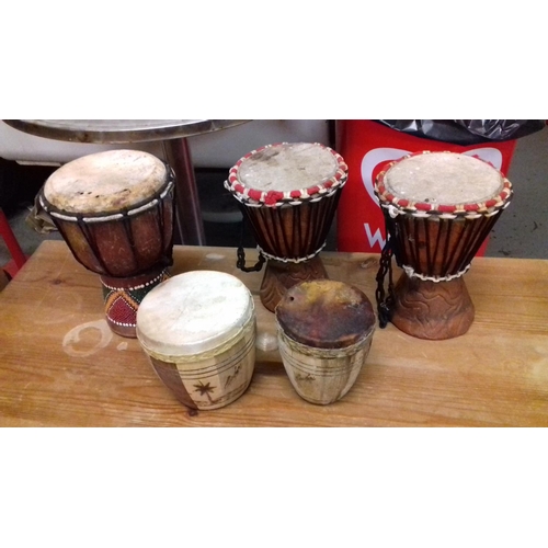 116 - 1 x twin, 1 x pair and 1 x single african bongo drum