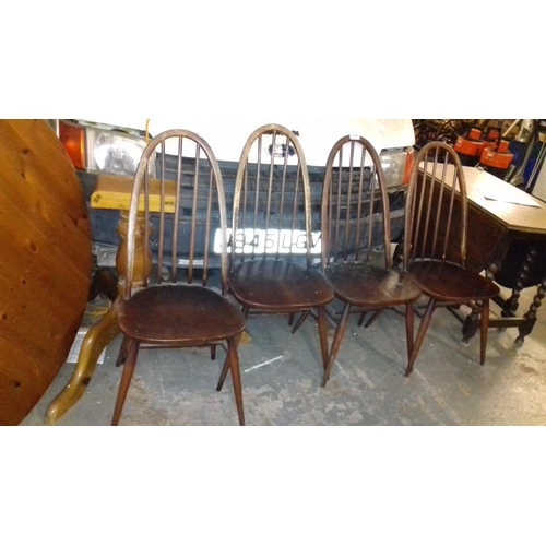 439 - Set of 4 ercol stick back dining chairs