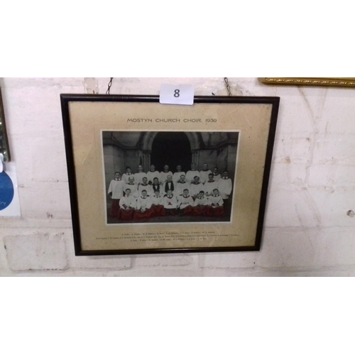 8 - Framed Mostyn church choir 1939 photograph