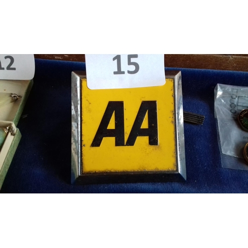 15 - Old AA car badge