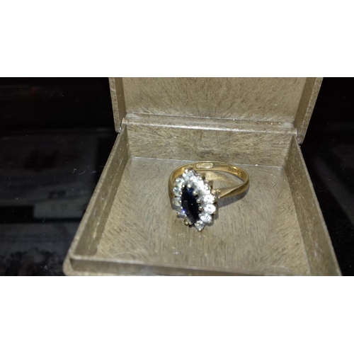 50 - 375 hallmarked 9 ct gold spinel and cubic zirconia dress ring size L