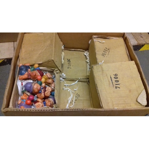 243 - 10 x boxes of new ceramic teddy bear ornaments