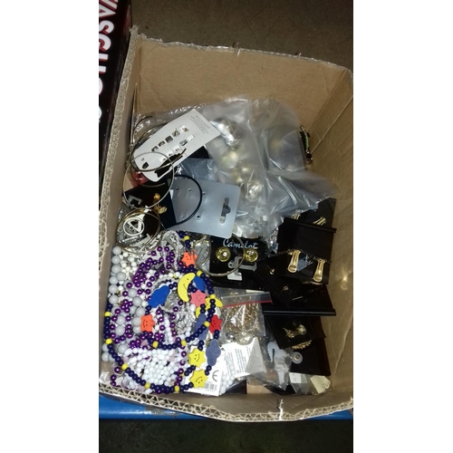 209 - Small box of assorted fashion jewellery