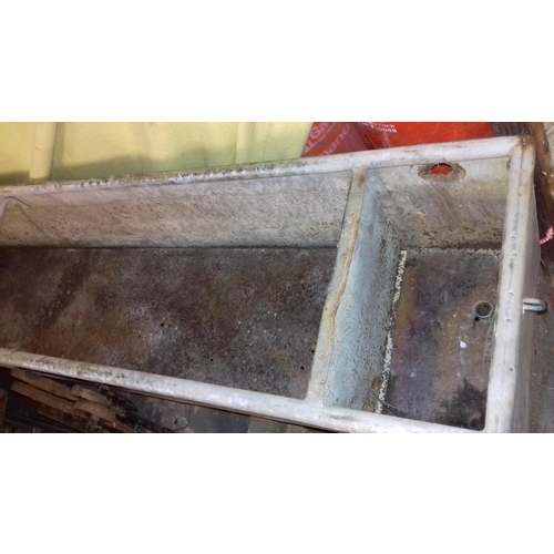 519 - Large galvanised cattle feeding trough 8ft x 19