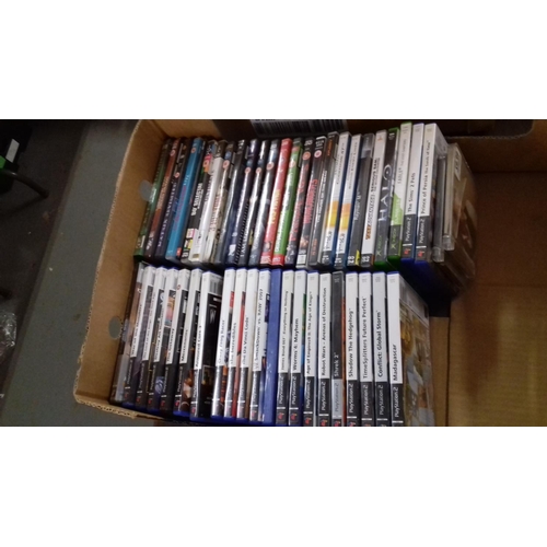 343 - Box of assorted games being ps2, xbox and pc plus quantity of assorted dvds