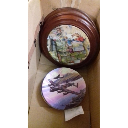 345 - Bundle of assorted collectors plates, 2 in plate frames, inc' wedgwood dambusters etc