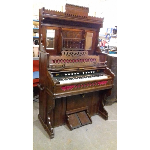 510 - Vintage weaver organ and piano company america, ornate celebrated pump organ