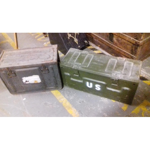 517 - 2 x metal ammunition boxes