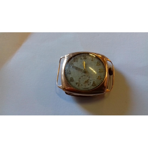 33 - 9ct chester hallmark ladies watch face, non working