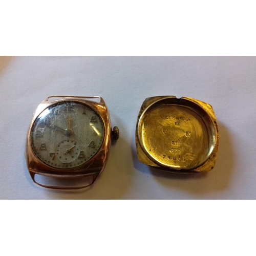 33 - 9ct chester hallmark ladies watch face, non working