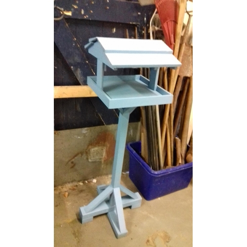 237 - Blue wooden bird house/table approx 4 ft tall