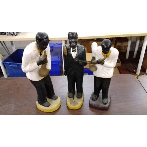 115 - 3 x large jazz band ornaments tallest 47 cm tall