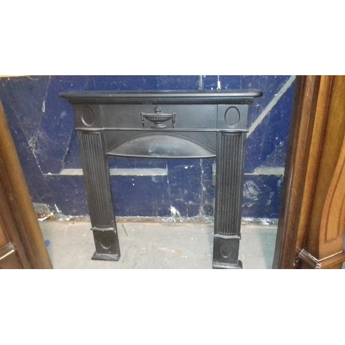 374 - Metal look fire surround 68 x 69 cm tall