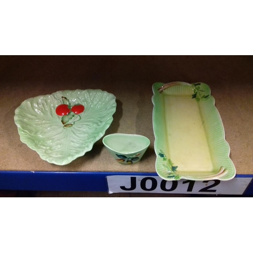 337 - Carltonware sandwich plate, lettuce leaf dish and small posy bowl