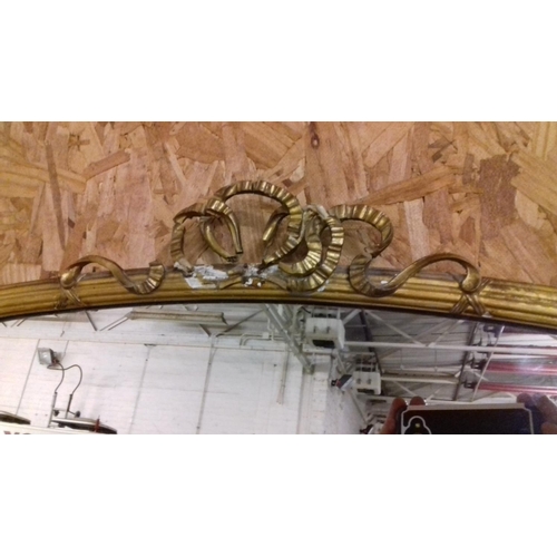 394 - Gilded victorian 3 section over mantle mirror 137 x 49 cm tall