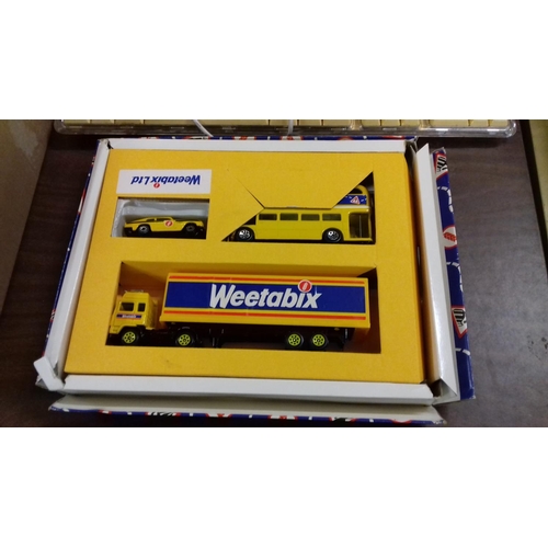 340 - Boxed corgi weetabix collection triple diecast set