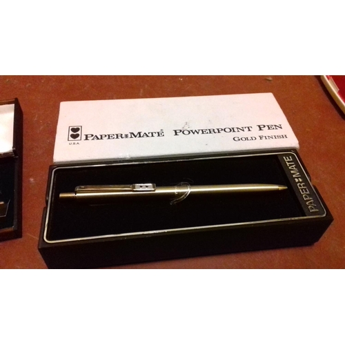 49 - Gold plate papermate powerpoint biro in case and original box