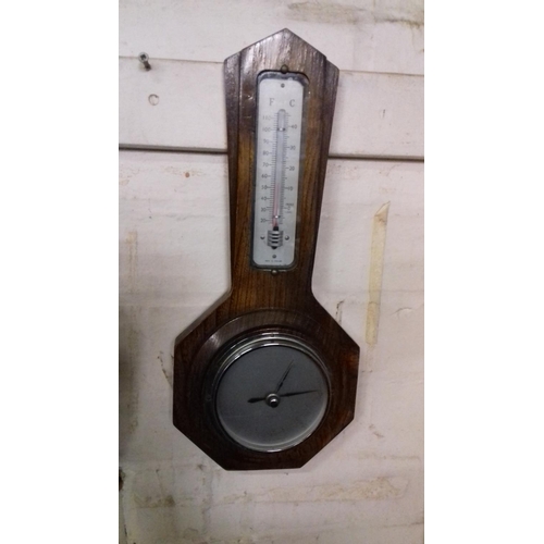 9 - Shortland smiths oak framed compensated barometer