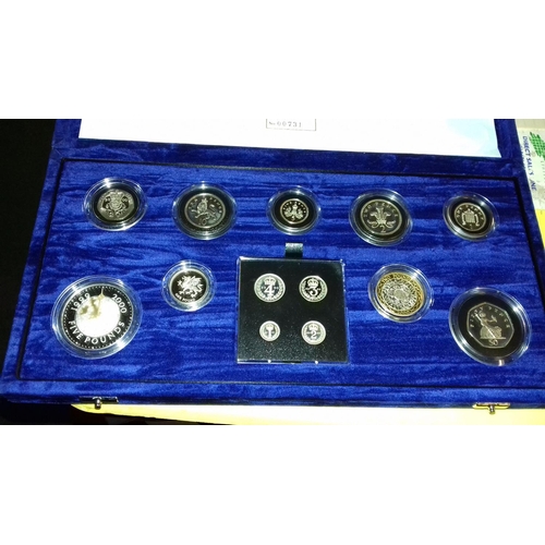 61 - Royal mint united kingdom millenium silver collection coin set. All coins 925 silver  with crown coi... 