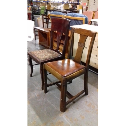 374 - 2 x odd old dining chairs